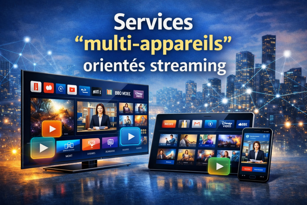 Services multi-appareils orientés streaming sur TV, tablette et smartphone