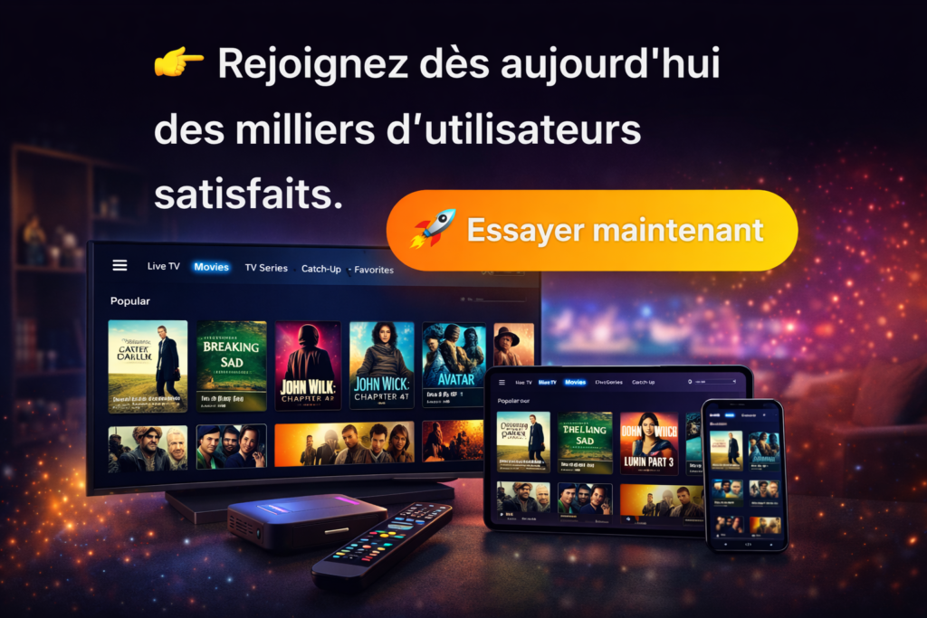 Serveur IPTV France stable avec TV et smartphone et appel à l’action pour s’abonner