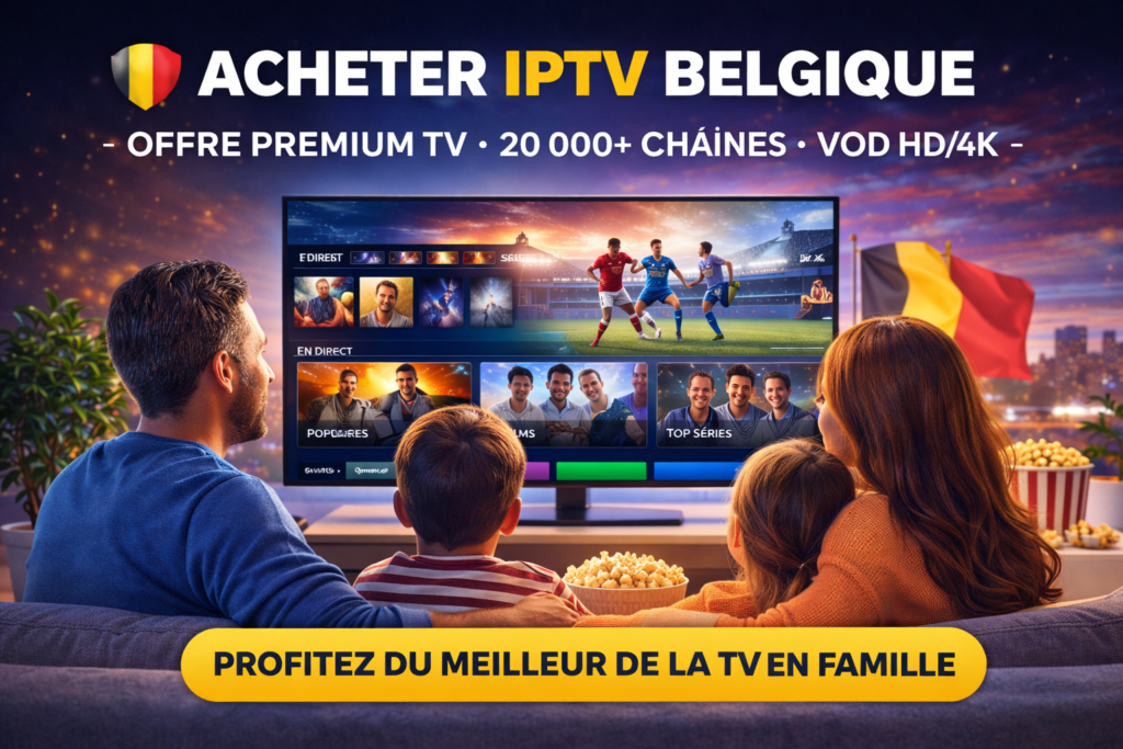 Acheter IPTV Belgique avec abonnement IPTV premium, VOD illimitée et streaming HD 4K sur Smart TV
