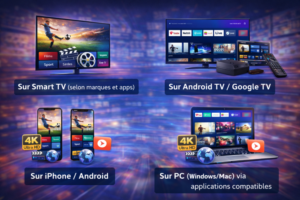 Meilleur abonnement IPTV compatible Smart TV, Android TV, TV Box, iPhone/Android et PC