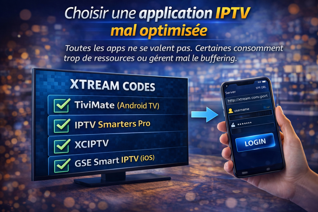 Choisir une application IPTV optimisée : TiviMate, IPTV Smarters Pro, XCIPTV et GSE Smart IPTV pour réduire le buffering