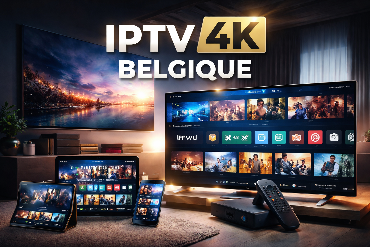 IPTV 4K Belgique avec télévision Ultra HD et accès multi-appareils