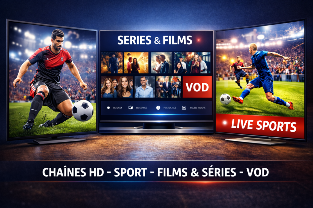 IPTV Premium Belgique avec sport en direct, films, séries et VOD en HD et 4K