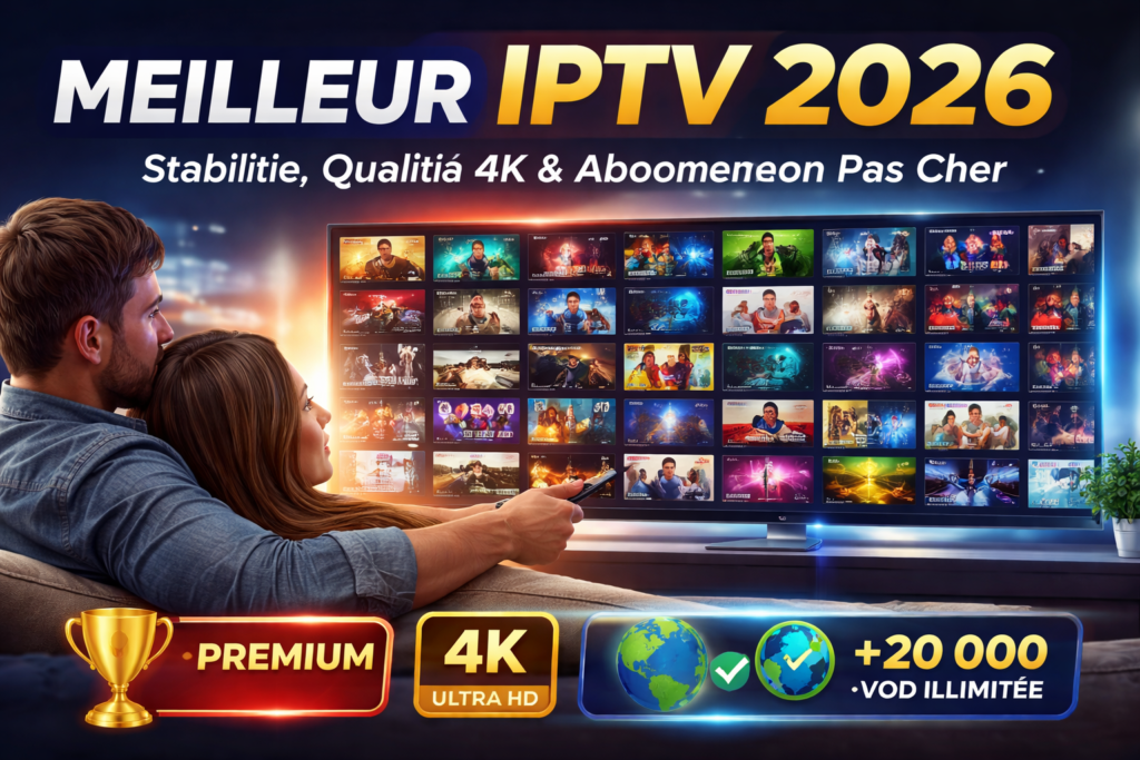 Meilleur IPTV 2026 avec streaming TV 4K, VOD illimitée et serveurs IPTV stables