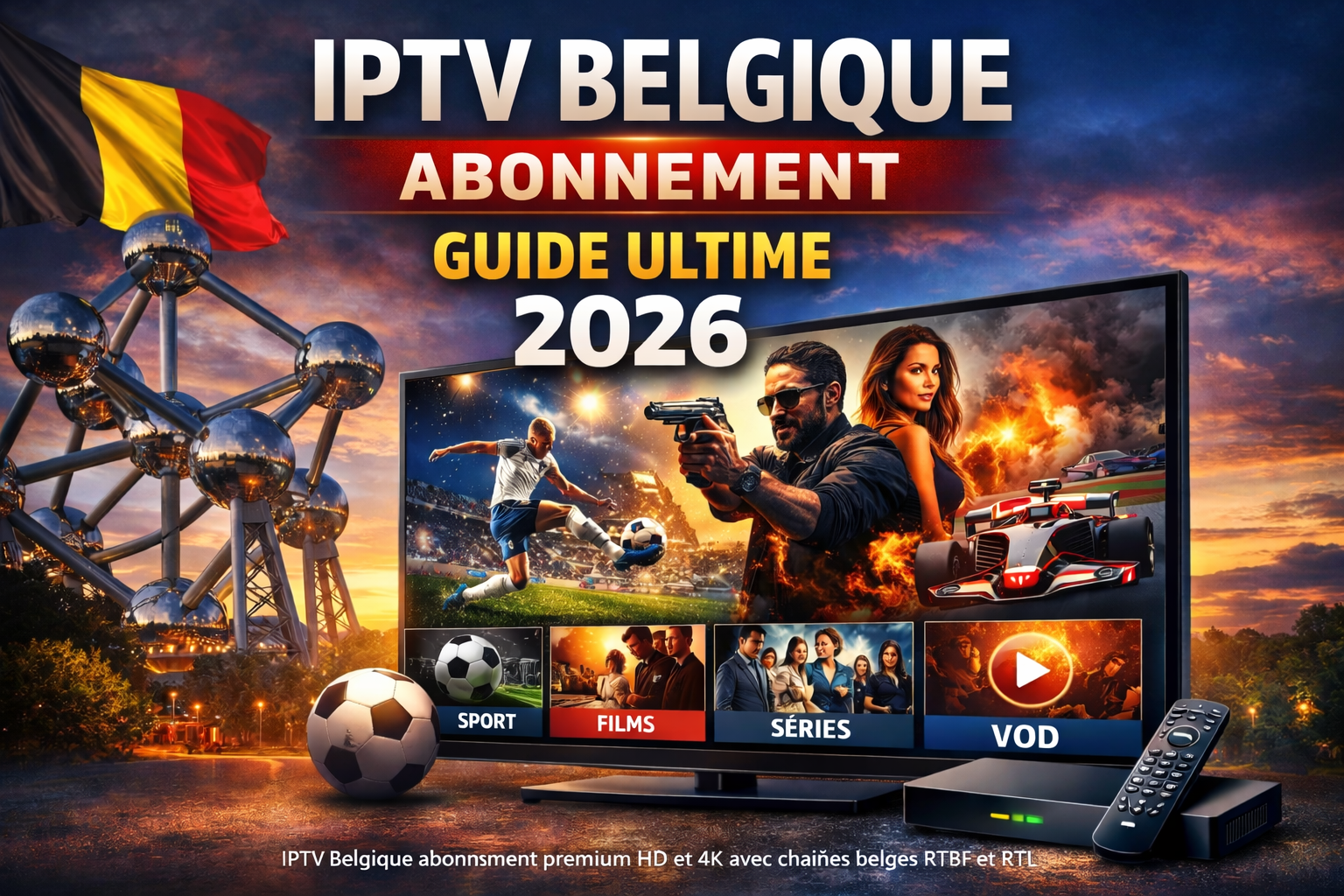 IPTV Belgique abonnement premium HD et 4K avec chaînes belges