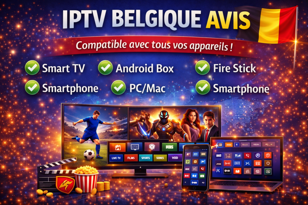 IPTV Belgique avis : abonnement IPTV compatible avec Smart TV, Android Box, Fire Stick, smartphone, tablette et PC/Mac