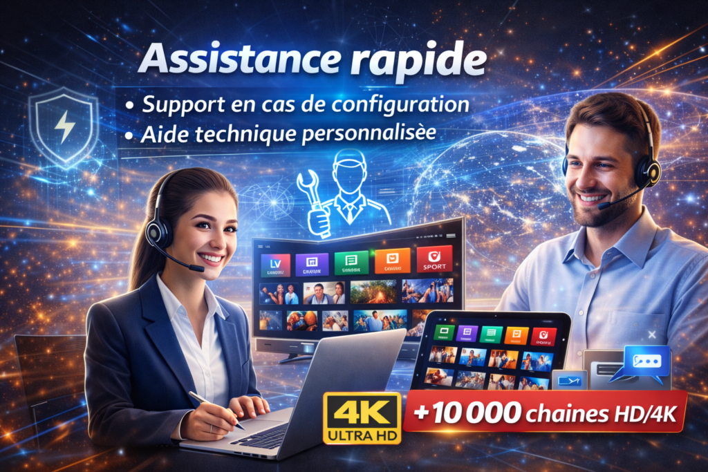Meilleur IPTV France 2026 avec assistance rapide, support en cas de configuration et aide technique personnalisée disponible 24/7